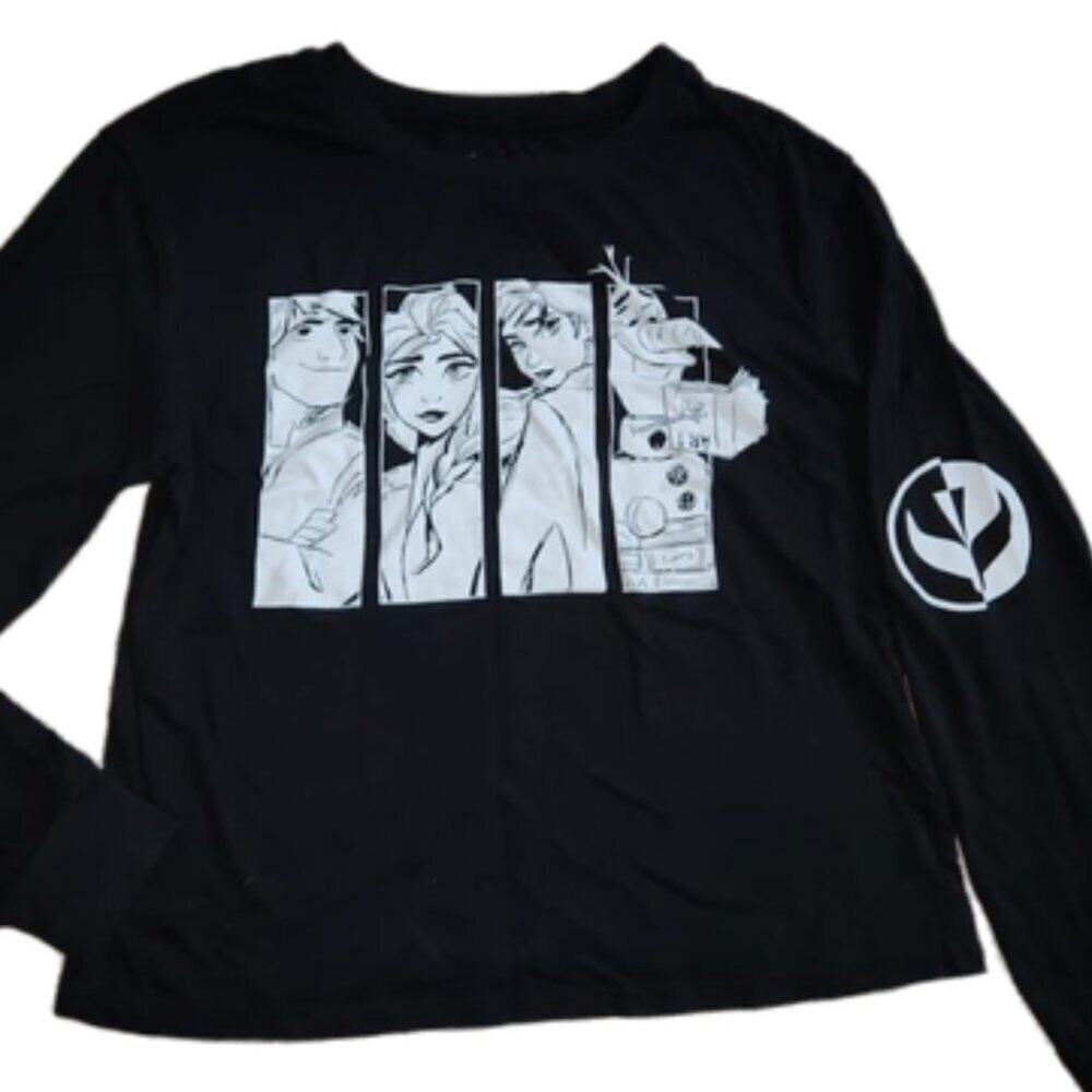 Disney Long Sleeve Black Shirt Frozen Youth || Med